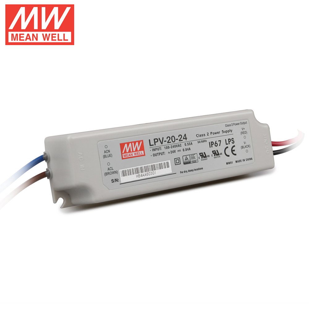 LPV-20-24 20Watt AC90~264V Input Mean Well High-efficacy Waterproof DC24V UL-Listed LED Display Lighting Power Supply LPV-20-24 20Watt AC90~264V Input Mean Well High-efficacy Waterproof DC24V UL-Listed LED Display Lighting Power Supply